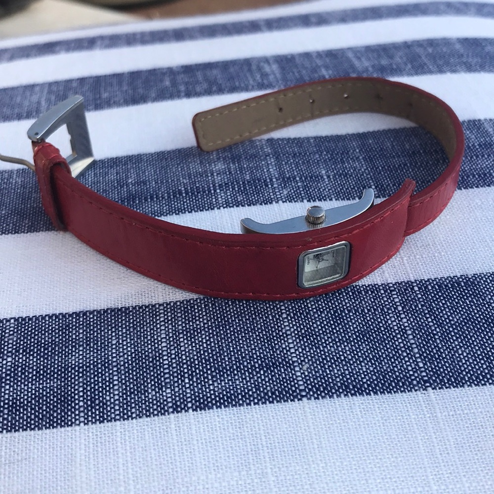 TOKYObay Red Leather Watch